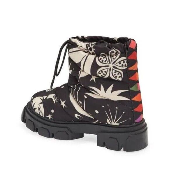 NEW Farm Rio Lug Sole Puffer Bootie Platform Floral Winter Moon Boots Womens 8 - Picture 2 of 10
